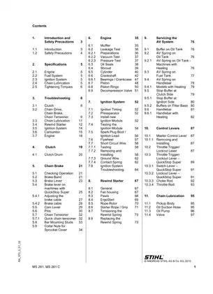 Stihl MS 261 Brushcutter manual Preview image 2