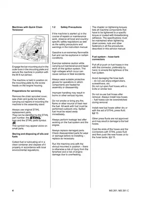STIHL MS 261, MS 261 C Chainsaw Service Manual Preview image 5