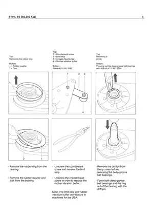 Stihl TS 350 AVE TS 360 Super Cut Saw Service manual, TS 350 TS 08 TS 08S TS 50 TS 200 Preview image 5