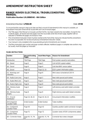 1995-2002 Range Rover P38 Electrical Troubleshooting manual Preview image 3