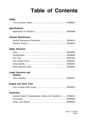 Daewoo Doosan DX225LC hydraulic excavator shop manual Preview image 3