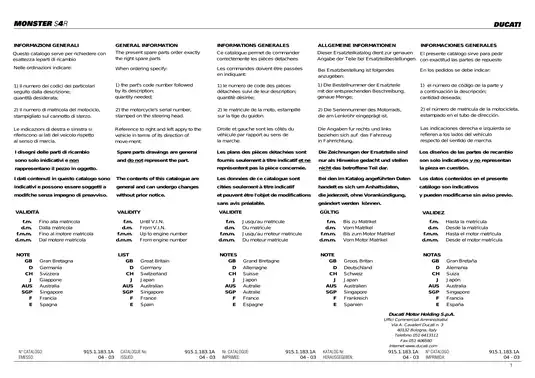 2003-2008 Ducati Monster S4R parts manual Preview image 1