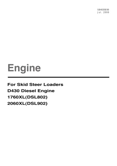 Preview: Daewoo Doosan D430 Diesel Engine Factory Service & Repair Manual (P/N SB4035E00)