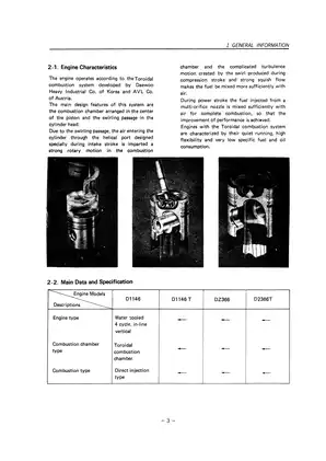 Daewoo Diesel Engine Service Manual - D1146, D1146T, D2366, D2366T Preview image 5