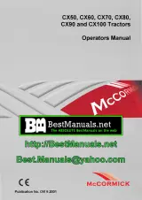 McCormick CX Series Tractors Operator's Manual (P/N OM 9-2001) – preview page 1