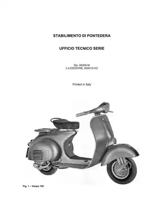 1962 Vespa 150 operation and maintenance manual Preview image 2