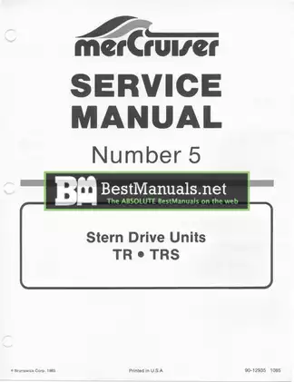 Comprehensive Guide for MerCruiser Stern Drive Units (TR & TRS) Preview image 1