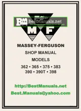 1986–1992 Massey Ferguson 362, 365, 375, 383, 390, 390T, 398 Tractor Shop Manual (P/N MF-45 / ITMF45) – preview page 1