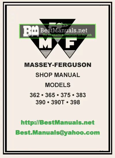 Preview: 1986–1992 Massey Ferguson 362, 365, 375, 383, 390, 390T, 398 Tractor Shop Manual (P/N MF-45 / ITMF45)
