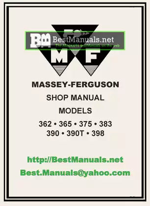 Massey-Ferguson MF 362, MF 365, MF 375, MF 383, MF 390, MF 390T, MF 398 tractor manual Preview image 1