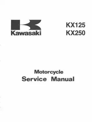 Kawasaki Motorcycle Service Manual - Quick Reference Guide Preview image 5