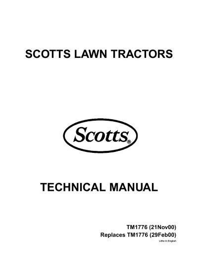 Preview: 2000 Scotts Lawn Tractor S1642, S1742, S2046, S2546 Technical Manual (P/N TM1776)