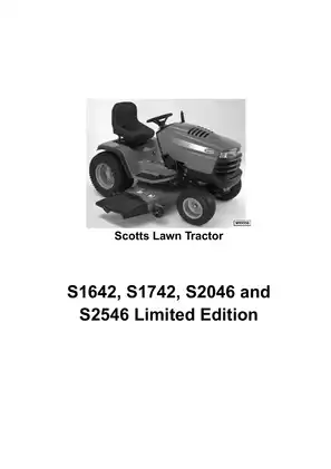 Scotts S1642, S1742, S2046, S2546 lawn tractor technical manual Preview image 2