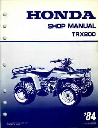 1984 Honda TRX200 Fourtrax 200 ATV shop manual Preview image 1