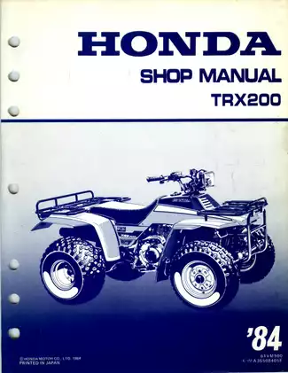 Honda TRX200 Shop Manual - Comprehensive Service and Repair Guide