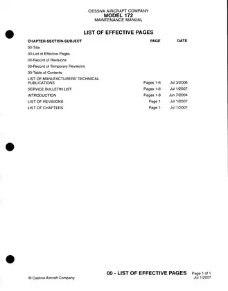 1996 Cessna 172 series, 172S Skyhawk SP aircraft manual Preview image 2