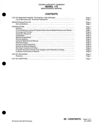 Cessna 172 Model Maintenance Manual (1996 & On) - Comprehensive Guide for Aircraft Care Preview image 5