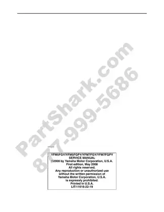 Yamaha YFM 2009 Service Manual and Repair Guide for Maintenance Preview image 2