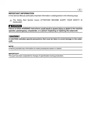 Yamaha WaveRunner GP1300R Service Manual (2003) Preview image 4