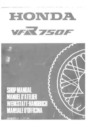 1986-1989 Honda VFR750F, RC24 repair manual Preview image 1