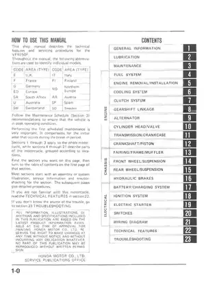 1986-1989 Honda VFR750F, RC24 repair manual Preview image 3