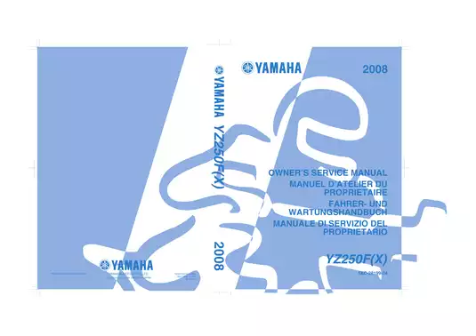 Yamaha YZ250F Owner's Service Manual (2007)