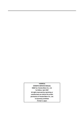 Yamaha YZ250F Owner's Service Manual (2007) Preview image 3