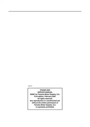 2005-2009 Yamaha YP250R X-MAX scooter service manual Preview image 2