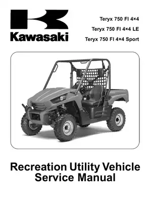 2009-2010 Kawasaki Teryx 750 FI 4x4 LE Sport KRF750RAF manual Preview image 1