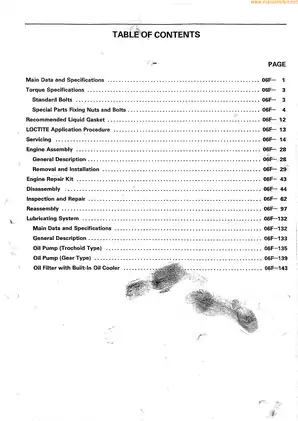 Isuzu 4JA1, 4JB1, 4JB1T, 4JB1TC 4J series diesel engine service manual