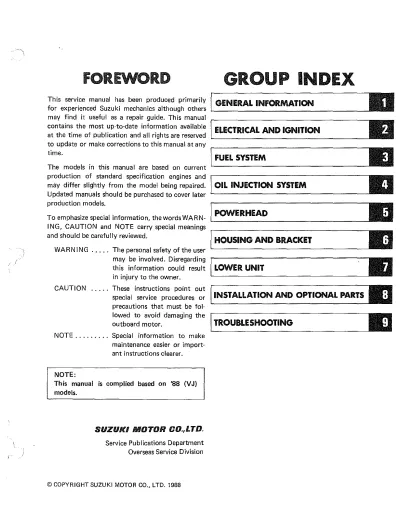 Preview: 1988–1997 Suzuki DT8MC, DT9.9MC, DT9.9CN Outboard Motor Service Manual (P/N C4077-90960)