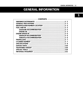 Suzuki DF25 Outboard Motor Manual and Service Guide Preview image 5