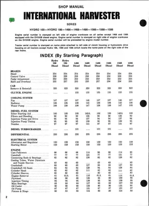 International Harvester 1466, 1468, 1486, 1566, 1586 row-crop tractor manual Preview image 2