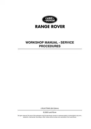 Land Rover Range Rover Workshop Manual 2003 - Service Procedures Preview image 2