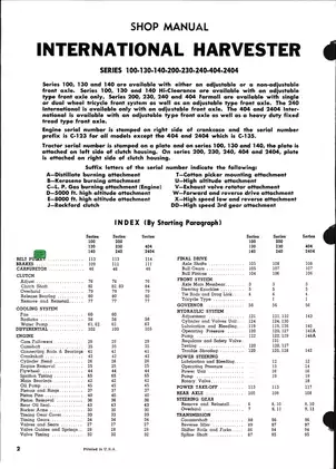 1956-1973 Farmall™ 130, 140 row-crop tractor shop manual Preview image 2