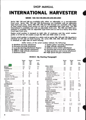 International Harvester Shop Manual for Farmall Series 100-2404 Preview image 2