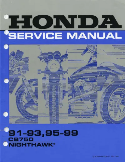 Preview: Honda CB750 Nighthawk Service & Repair Manual, 1991–1999 (P/N 61MW307)