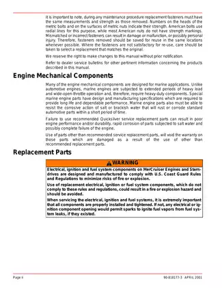 Mercury Marine MerCruiser Sterndrive Service Manual Preview image 2
