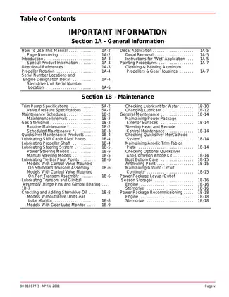 Mercury Marine MerCruiser Sterndrive Service Manual Preview image 5