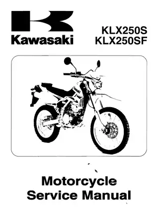 2009 Kawasaki KLX250S, KLX250SF service manual Preview image 1