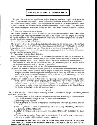 Kawasaki KLX250S Motorcycle Service Manual & Quick Reference Guide Preview image 5