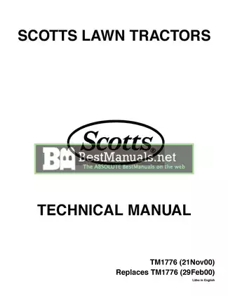 Scotts S1642, S1742, S2046 S2546 lawn tractor technical manual  Preview image 1