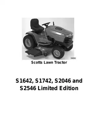 Scotts S1642, S1742, S2046 S2546 lawn tractor technical manual  Preview image 2