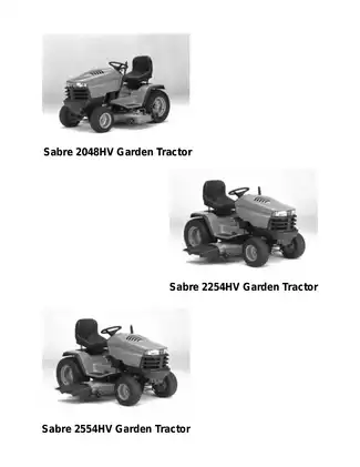 John Deere Sabre Garden Tractors Technical Manual (Models 2048HV, 2254HV, 2554HV) Preview image 2