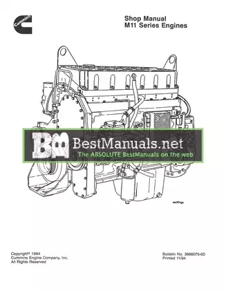 Cummins M11 series Celect engine shop manual Preview image 1