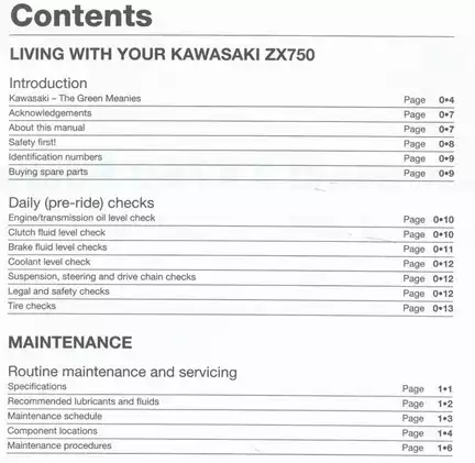 Kawasaki ZX750 Fours Service and Repair Manual (1989-1996) Preview image 3
