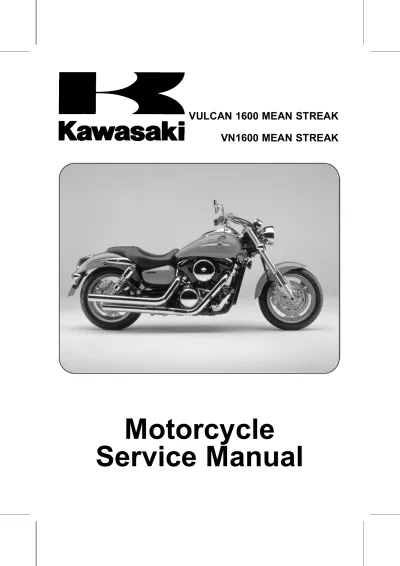 Preview: 2004–2009 Kawasaki VN1600 Mean Streak, Vulcan Mean Streak Service Manual (P/N 99969-1248–02)