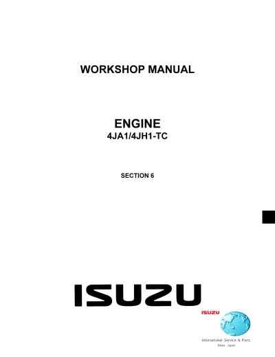 Preview: Isuzu 4JA1, 4JH1-TC Engine Workshop Manual (P/N TF4JE-WE-0431)