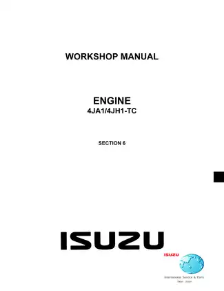 Isuzu 4JA1, 4JH1-TC engine workshop manual Preview image 1