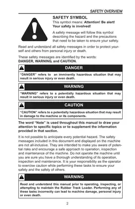 ASV SR-80, SR-70 Rubber Track Loader operation and maintenance manual Preview image 3